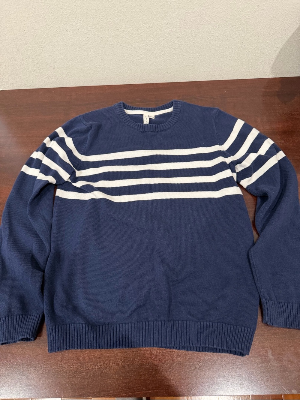 Janie and Jack Navy and White Striped Crewneck Sweater